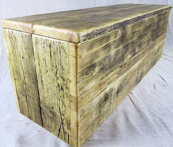 Storage chest made from reclaimed wood