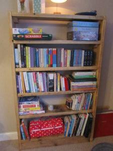 Reclaimed wood tall bookcase