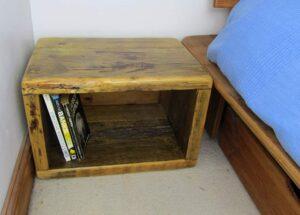 Reclaimed wood bedside table