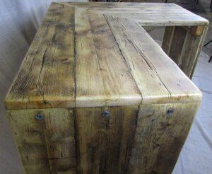 Reclaimed wood corner desk