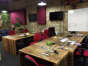 reclaimed wood office desks