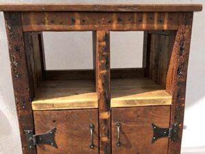 Reclaimed wood oak cabinet