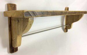 Reclaimed wood kitchen shelves