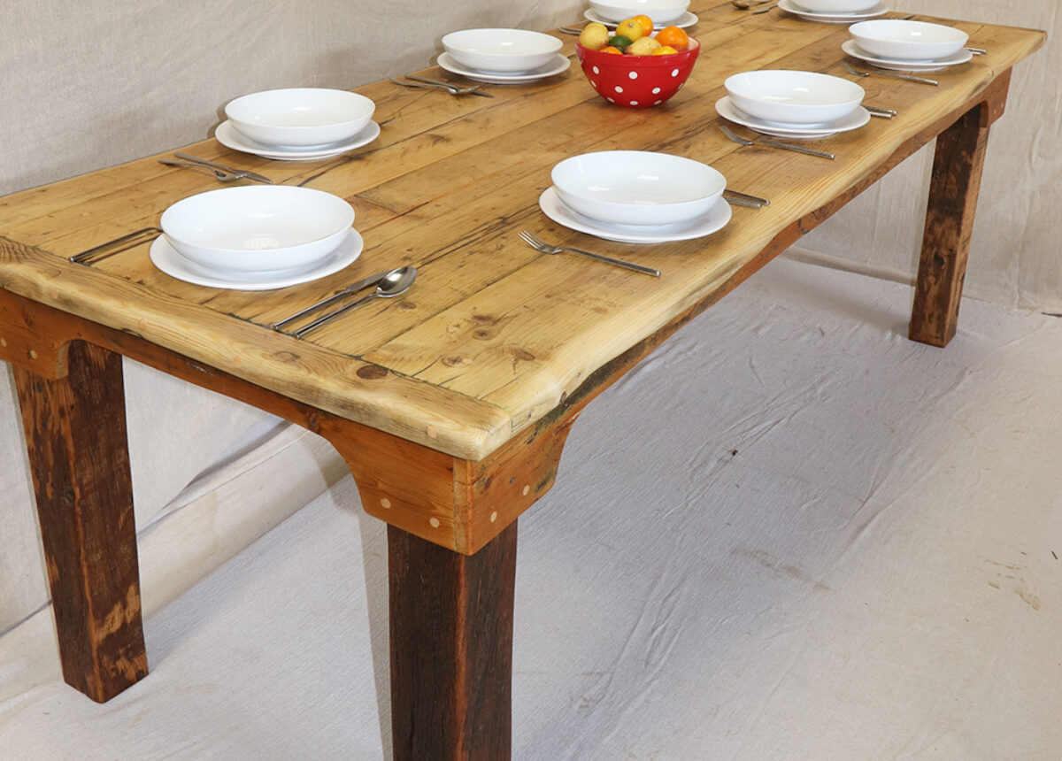 Oak legged dining table