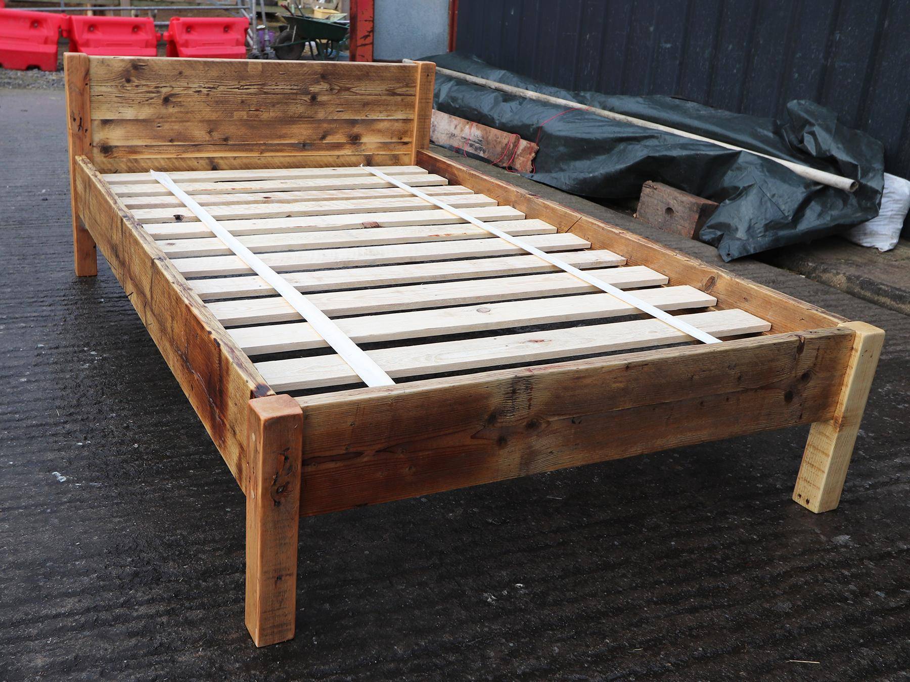 Reclaimed pine bed