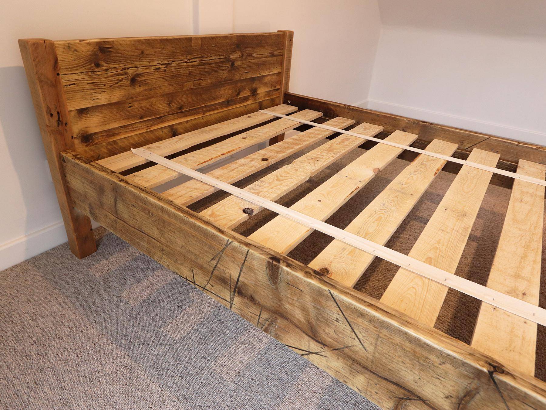 Reclaimed pine bed