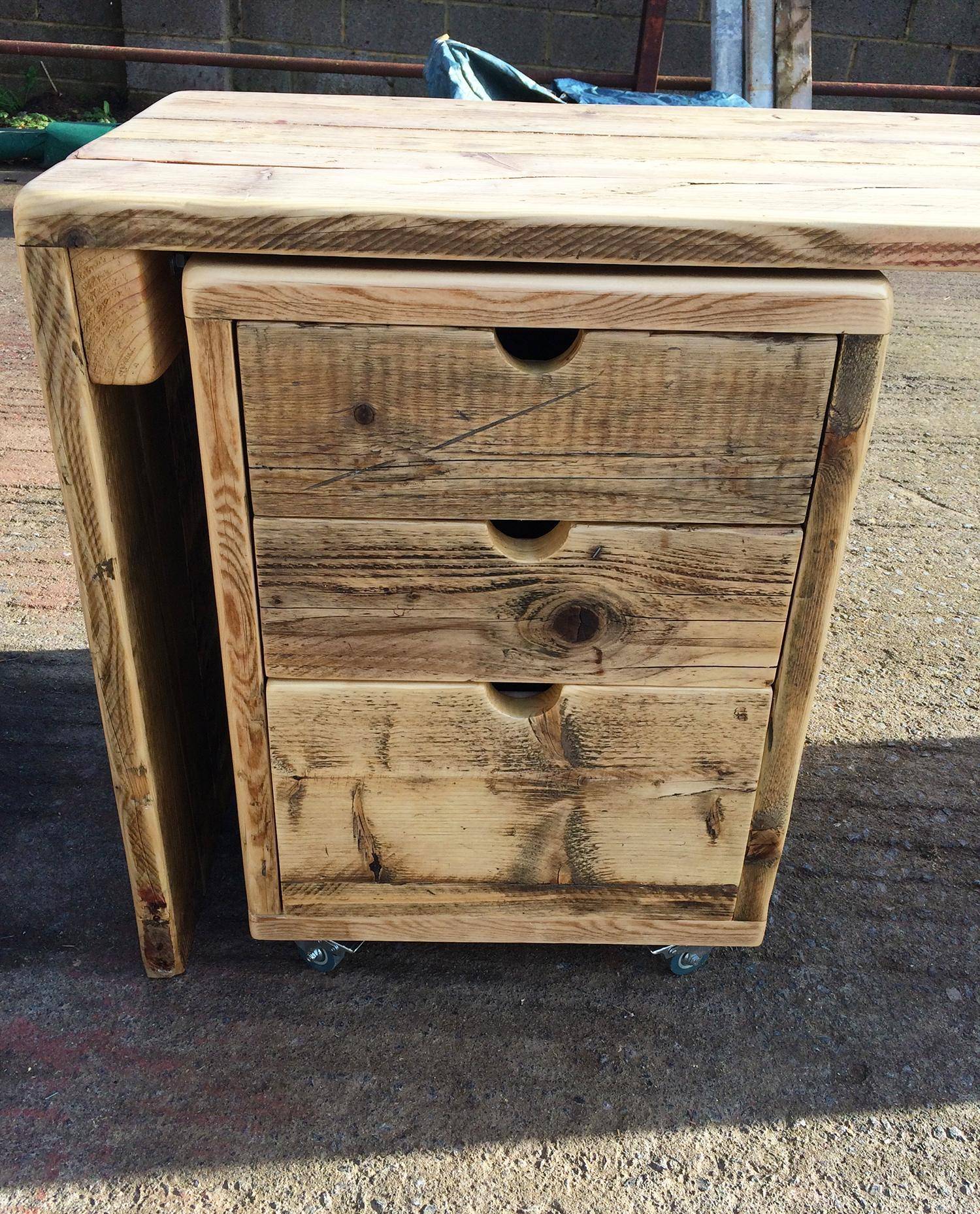 Filing cabinet made from reclaimed wood