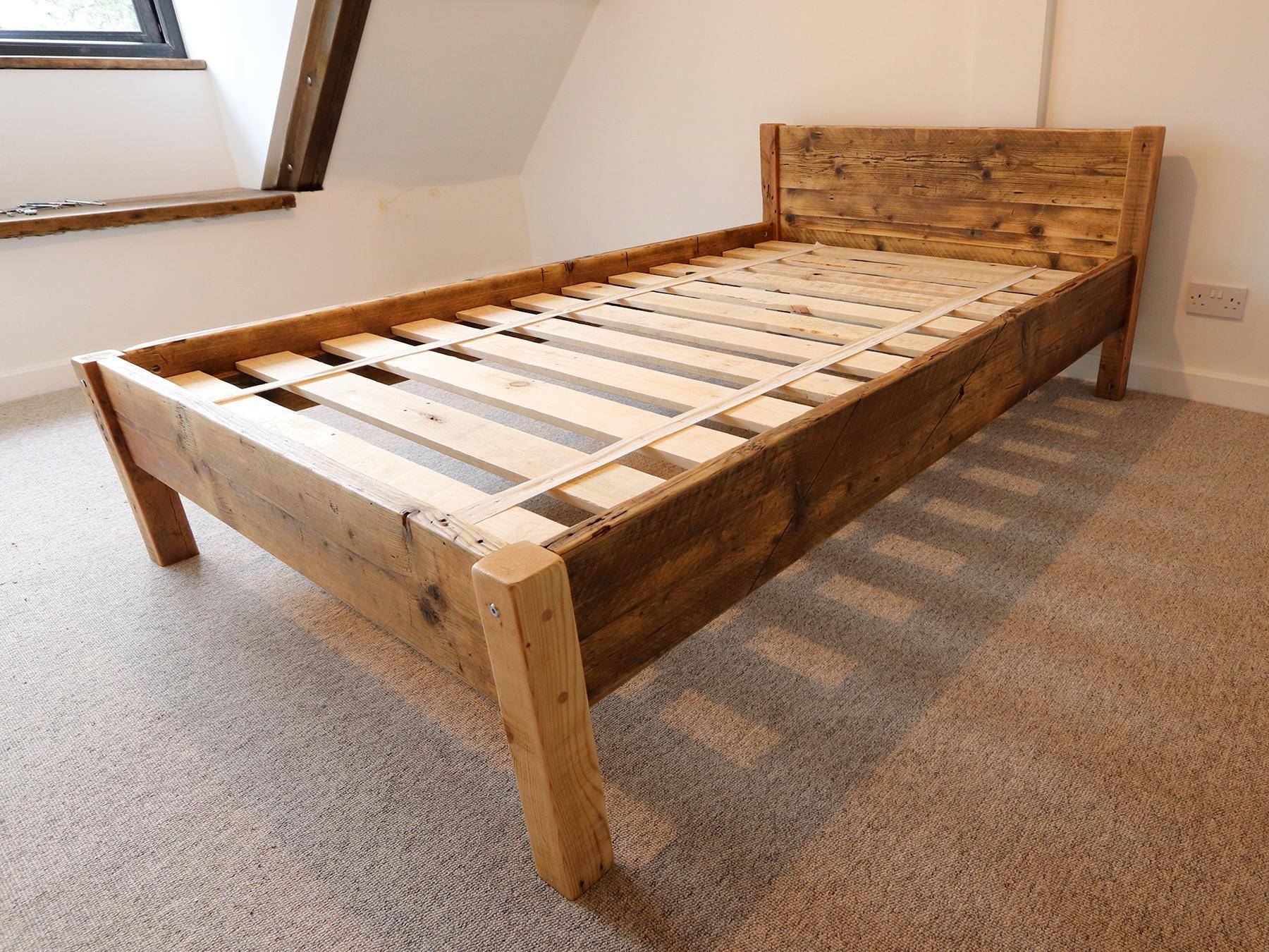 Reclaimed pine bed